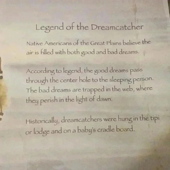 NIP Wind Chime Legend of the Dreamcatcher Dream Catcher w/ Feathers - Brown - Picture 4 of 5